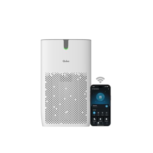 Qubo Smart Air Purifier Q400/Q200 for Home by Hero Group | 400 Sqft | 99.99% Allergen Removal | HEPA H13 | 9000 Hrs Filter Life | App & Voice Control | Energy Saving | Ultra-Quiet BLDC Motor (White) - Nalanda Enterprises