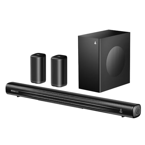 Boat 2025 Launch Aavante Prime 5.1 7050D, Dolby Audio, 700W Signature Sound, 5.1CH with Wireless Subwoofer & Wireless Satellites, Bluetooth Sound bar, Home Theatre Soundbar Speaker (Premium Black)|B0FLYD83H7