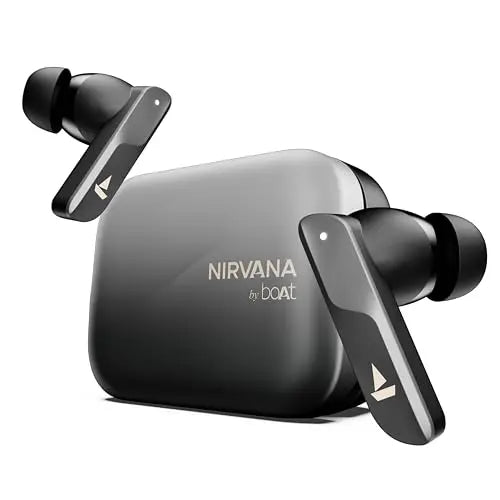 boAt New Launch Nirvana X TWS,Knowles Dual Drivers,Hi-Res Audio LDAC,App Support,4Mic ENx,Dual Pair,Spatial Audio,Fast Charge, Bluetooth Earbuds, TWS Ear Buds Wireless Earphones with mic (Cosmic Onyx) - Nalanda Enterprises