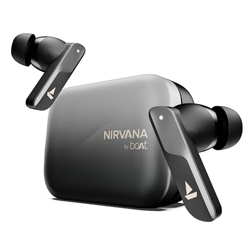 boAt New Launch Nirvana X TWS,Knowles Dual Drivers,Hi-Res Audio LDAC,App Support,4Mic ENx,Dual Pair,Spatial Audio,Fast Charge, Bluetooth Earbuds, TWS Ear Buds Wireless Earphones with mic (Cosmic Onyx) - Nalanda Enterprises