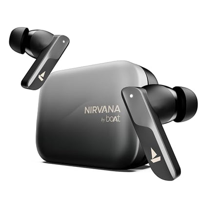 boAt New Launch Nirvana X TWS,Knowles Dual Drivers,Hi-Res Audio LDAC,App Support,4Mic ENx,Dual Pair,Spatial Audio,Fast Charge, Bluetooth Earbuds, TWS Ear Buds Wireless Earphones with mic (Cosmic Onyx) - Nalanda Enterprises