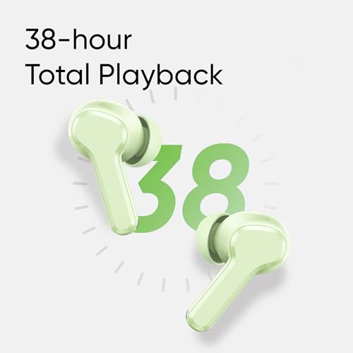 realme Earbuds T110 with Ai Enc for Calls, Upto 38 Hours of Playback and Fast Charging Bluetooth in Ear Headset (Punk Black, True Wireless)|B0D212YMD7
