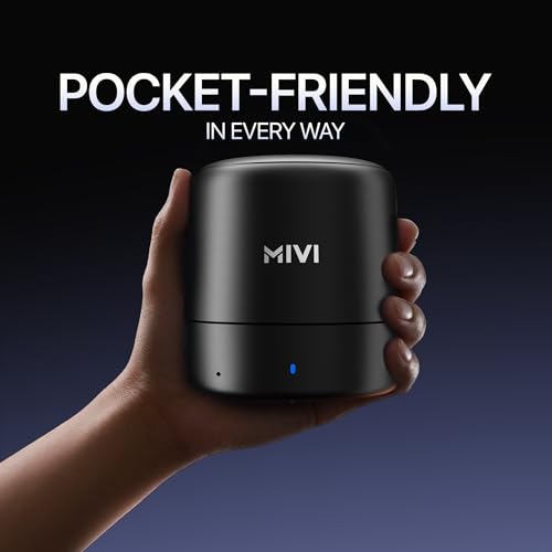 Mivi Play Bluetooth Speaker with 12 Hours Playtime. Wireless Speaker Made in India with Exceptional Sound Quality, Portable and Built in Mic-Black|B094RCC4L1