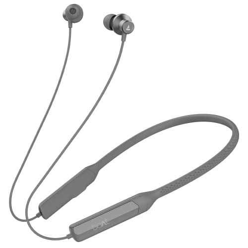 boAt Rockerz Apex Bluetooth Wireless in Ear Earphones with Spatial Bionic Sound Powered by Dirac Virtuo™, Touch Sensors, Beast™ Mode, ENx™ Tech,30H Playtime,ASAP™ Charge(Classic Grey) - Nalanda Enterprises