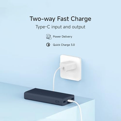 Xiaomi Power Bank 4i 20000mAh 33W Super Fast Charging PD |Smart 12 Layer Protection|Type C Input & Output|Triple Output Ports|Supports Android,Apple, Tablets, Earbuds,Watch(MI Powerbank),Blue|B0DCNZGW36