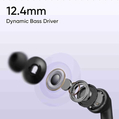 realme Buds T310 True Wireless in-Ear Earbuds with 46dB Hybrid ANC, 360° Spatial Audio, 12.4mm Dynamic Bass Driver, Upto 40Hrs Battery and Fast Charging (Vibrant Black)|B0DBGP48NW