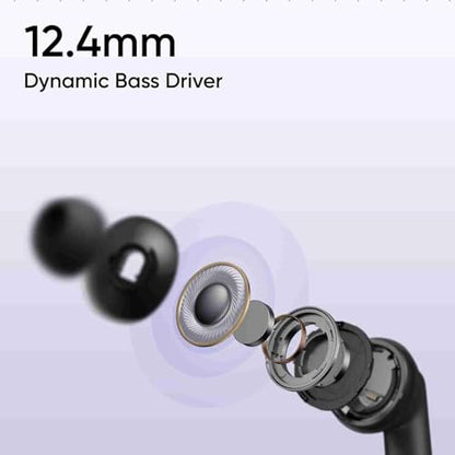 realme Buds T310 True Wireless in-Ear Earbuds with 46dB Hybrid ANC, 360° Spatial Audio, 12.4mm Dynamic Bass Driver, Upto 40Hrs Battery and Fast Charging (Vibrant Black)|B0DBGP48NW