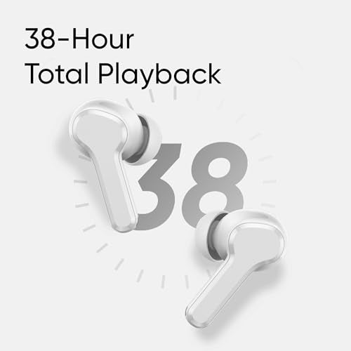 realme Earbuds T110 with Ai Enc for Calls, Upto 38 Hours of Playback and Fast Charging Bluetooth in Ear Headset (Punk Black, True Wireless)|B0D212YMD7