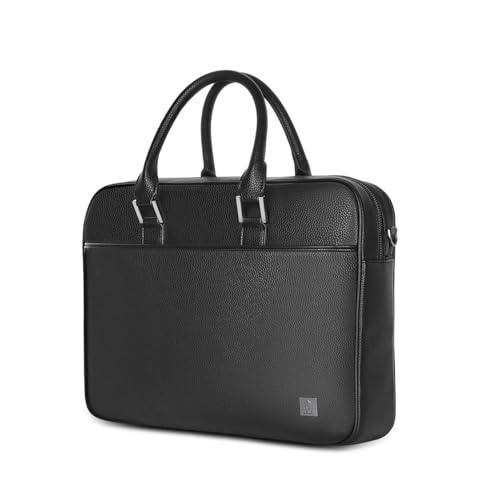 WIWU Waterproof Fingerprint Lock Leather Briefcase, Black - Nalanda Enterprises