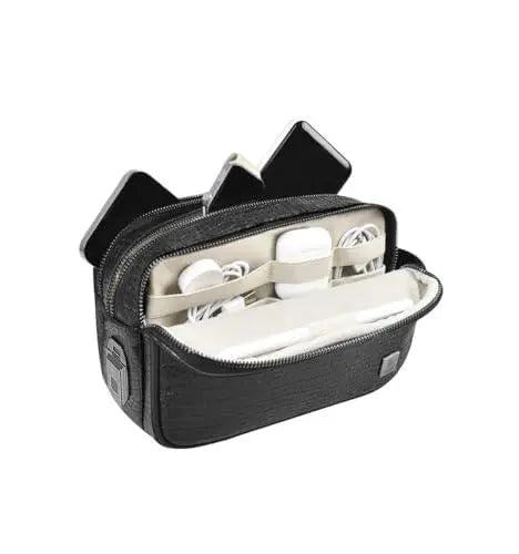 WIWU Salem Pouch Fingerprint Lock Leather Bag, Black - Nalanda Enterprises