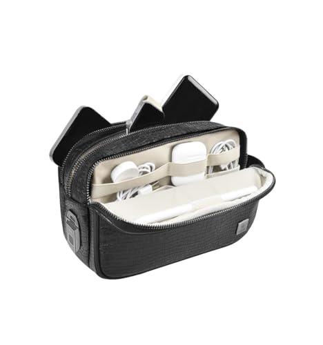 WIWU Salem Pouch Fingerprint Lock Leather Bag, Black - Nalanda Enterprises