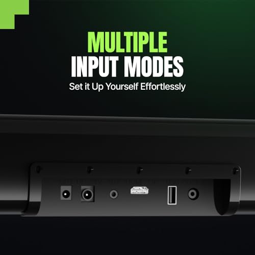 Mivi Fort Hip-Hop 1000 180 Watts Home Theatre Soundbar [New Launch], 2.1 Channel, 2 in-Build Speakers and 1 External Subwoofer, Multiple EQ & Input Modes, BT v5.3, Made in India Sound bar|B0F3HV22DT