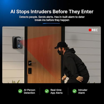Qubo Instaview New Age Video Doorphone from Hero Group | 3MP Video Doorbell Pro 2K + Wireless Home Tab 1296p Resolution | Instant Phone & Tab Visitor Video Call | 2-Way Talk | Chime|B0D1C285WF