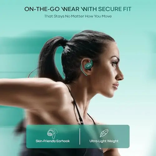 boAt Airdopes Progear Open-Ear Ear Buds for Outdoor Sports W/Air Conduction Tech, in Ear, 4 Mics W/Ai-Enx, 100Hrs Playback, 15Mm Drivers, Secure Fit,Beast Mode W/ 40Ms Latency, ASAP Charge Green - Nalanda Enterprises
