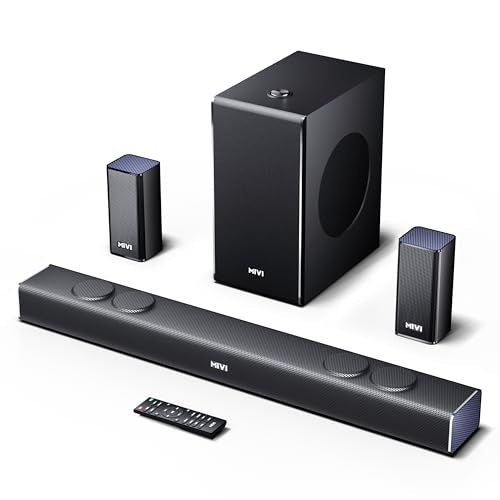 Mivi Superbars Nova 780 Watts Dolby Audio Home Theatre Speaker [New Launch], 5.1 Channel with Big Woofer, 3 Built-in + 2 Satellite Speakers, Multiple EQ, Home Theatre 5.1, Made in India Sound Bar|B0F3HQSPDR