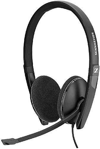 Sennheiser Pc 3.2 Chat-Lightweight Stereo Headset with Adjustable Noise-Cancelling Microphone-for Internet Telephony and E-Learners-Pc Connectivity- Great for Gaming, Work, & Study, Black-in Ear - Nalanda Enterprises