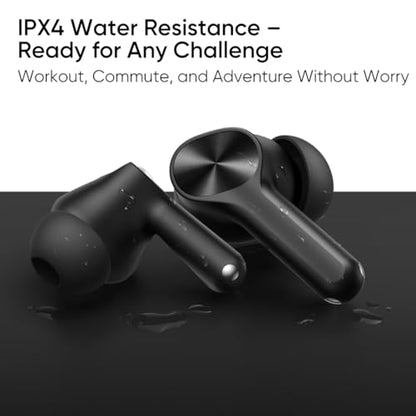 realme Earbuds T110 with Ai Enc for Calls, Upto 38 Hours of Playback and Fast Charging Bluetooth in Ear Headset (Punk Black, True Wireless)|B0D212YMD7