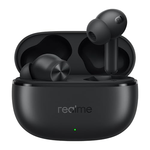 realme Earbuds T110 with Ai Enc for Calls, Upto 38 Hours of Playback and Fast Charging Bluetooth in Ear Headset (Punk Black, True Wireless)|B0D212YMD7