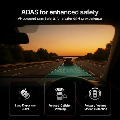 Qubo Car Dashcam Pro 4K | True 4K with Sony STARVIS IMX415 Sensor | Dual Channel | ADAS | NightPulse Vision | 8MP UHD+ Front (140°), 2MP FHD Rear | 2.8" LCD | Built-in GPS, Wi-Fi | Up to 1TB Storage|B0CYWN36YH