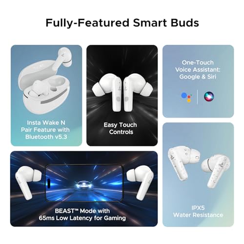 boAt Airdopes 131 Elite ANC, 32dB Active Noise Cancellation, 60HRS Battery, Ambient Mode, 4Mics ENx, Fast Charge, IPX5, v5.3 Bluetooth Earbuds, TWS Ear Buds Wireless Earphones with mic (Active Black)|B0DVZDYJQ1