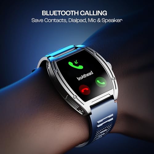 Boat Enigma Ascend Men's Luxury Smart Watch w/ 1.76”(4.47 cm) HD Display, Functional Crown, BT Calling, Upto 5 Days Battery, 100+Sports Modes, 200+Watch Faces, IP68, HR & SPO(Ocean Blue)|B0DFYJTL8X