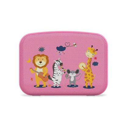 Saregama Carvaan Mini Kids with Wireless Mic - 300+ Pre-Loaded Stories, Rhymes, Learnings and Mantras with Rechargeable Battery/Bluetooth/USB/Aux in-Out/Play in Loop - Baby Pink - Nalanda Enterprises
