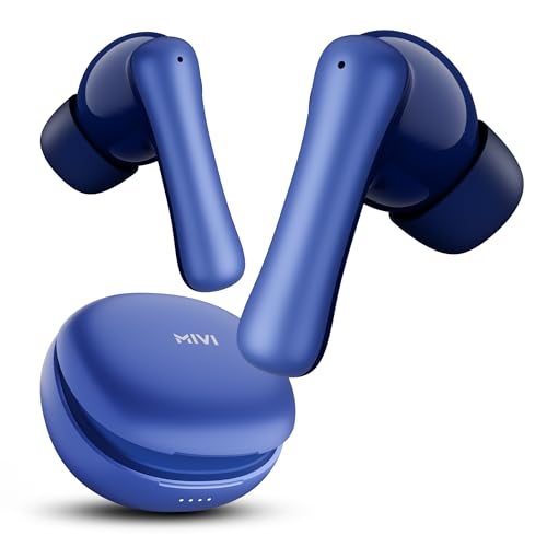 Mivi DuoPods I2 / Marathon Earbuds [New Launch], 70 Hours Playtime, AI-ENC for HD Calls, 13mm Drivers, IPX 4.0, BT v5.3, Made in India True Wireless Bluetooth Ear Buds - Nalanda Enterprises