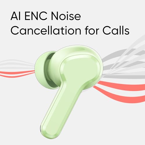 realme Earbuds T110 with Ai Enc for Calls, Upto 38 Hours of Playback and Fast Charging Bluetooth in Ear Headset (Punk Black, True Wireless)|B0D212YMD7