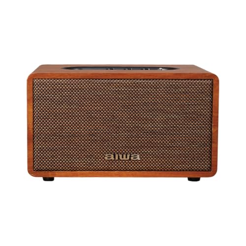 Aiwa Bluetooth Speaker with Powerful Bass, Built-in Microphone, Portable Speaker with 10+ Hours Play Time, Type-C Charging, 80W Speaker, TWS Dual-Link Technology | MI-X150 Retro Plus X (Brown) - Nalanda Enterprises