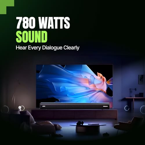 Mivi Superbars Nova 780 Watts Dolby Audio Home Theatre Speaker [New Launch], 5.1 Channel with Big Woofer, 3 Built-in + 2 Satellite Speakers, Multiple EQ, Home Theatre 5.1, Made in India Sound Bar|B0F3HQSPDR
