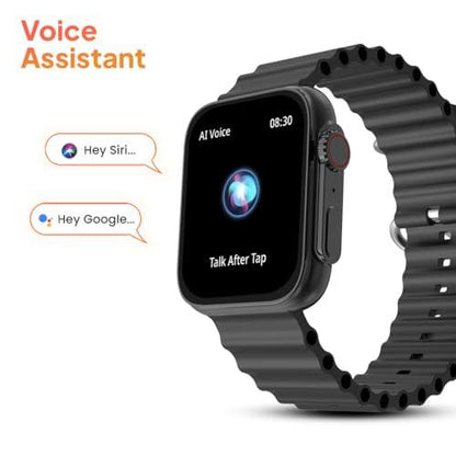 Fire-Boltt Supernova- 45.2mm AMOLED Display, 500 NITS Brightness, 368 * 448 px Resolution, Bluetooth Calling, 123 Sports Modes, Voice Assistant, Inbuilt Games (Black) - Nalanda Enterprises