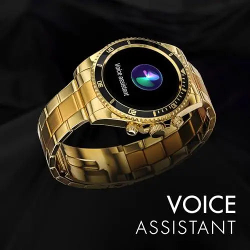 Fire-Boltt Avalanche Luxury Watch, Bluetooth Calling Smart Watch with 1.28” HD Display, 2 Button Pushers, Voice Assistance, Multiple Sports Modes, Health Suite, IP67 Resistance (Gold Black) - Nalanda Enterprises