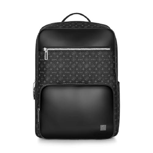 WIWU Master Fingerprint Lock Leather Backpack, Black - Nalanda Enterprises
