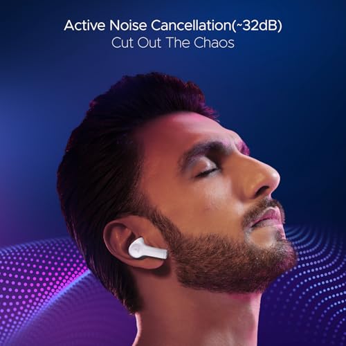 boAt Nirvana Lucid w/ 32 dB ANC, Multi-Point Connectivity, in-Ear Detection, 60HRS Playback, Hearables App, 4 Mics ENx, IPX5 Truly Wireless in Ear Earbuds, TWS Ear Buds(Zinc White)|B0DKJLNN79
