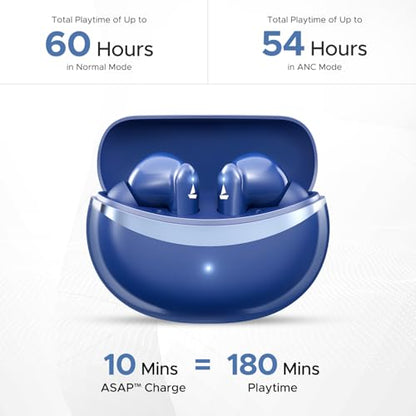 boAt Airdopes 131 Elite ANC, 32dB Active Noise Cancellation, 60HRS Battery, Ambient Mode, 4Mics ENx, Fast Charge, IPX5, v5.3 Bluetooth Earbuds, TWS Ear Buds Wireless Earphones with mic (Active Black)|B0DVZDYJQ1