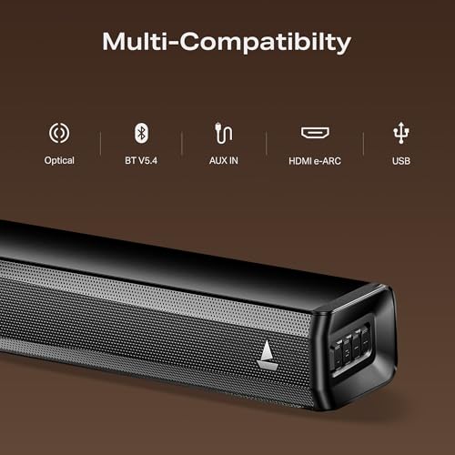 Boat 2025 Launch Aavante Prime 5.1 7050D, Dolby Audio, 700W Signature Sound, 5.1CH with Wireless Subwoofer & Wireless Satellites, Bluetooth Sound bar, Home Theatre Soundbar Speaker (Premium Black)|B0FLYD83H7