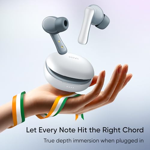 Mivi DuoPods i2 True Wireless Earbuds - 45H+ Playtime, HD Calls, Fast Charging, 13mm Bass Drivers, IPX4 Sweatproof, v5.3 Bluetooth in Ear Ear Buds Wireless, Made in India|B0CRTRNR2L
