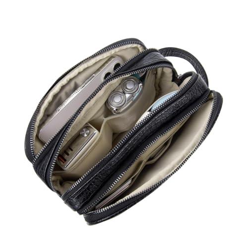 WIWU Salem Pouch Fingerprint Lock Leather Bag, Black - Nalanda Enterprises