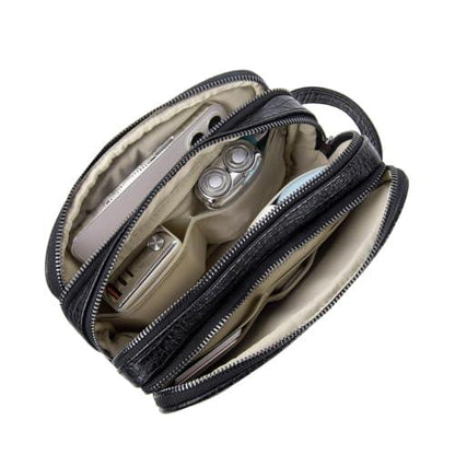 WIWU Salem Pouch Fingerprint Lock Leather Bag, Black - Nalanda Enterprises