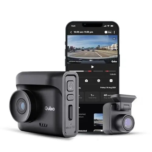 Qubo car dash camera set with smartphone app, corporate gifting from Nalanda Enterprises
