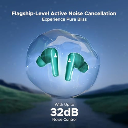 boAt Airdopes 131 Elite ANC, 32dB Active Noise Cancellation, 60HRS Battery, Ambient Mode, 4Mics ENx, Fast Charge, IPX5, v5.3 Bluetooth Earbuds, TWS Ear Buds Wireless Earphones with mic (Active Black)|B0DVZDYJQ1