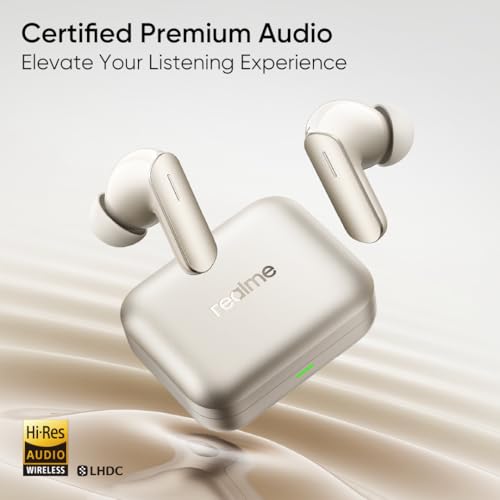 realme Earbuds Air 7 True Wireless,12.4mm Dynamic Bass Drivers,52Hrs Playtime,52dB Hybrid ANC,6 Mic ENC,45ms Low Latency,360° Spatial Audio,Hi-Res LHDC,IP55 Dust & Water Resistant,BT v5.4(SlateGrey)|B0F5GV3Y87