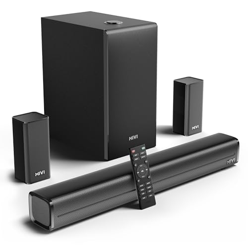 Mivi Nex 900 Dolby Audio Soundbar (New Launch)| 900W Signature Sound | 5.2 Channel Home Theatre System with Dual Subwoofers and Satellites | Nex Surround Sphere Tech | Bluetooth v5.3|B0G3B2V7TB