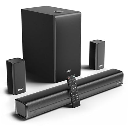 Mivi Nex 900 Dolby Audio Soundbar (New Launch)| 900W Signature Sound | 5.2 Channel Home Theatre System with Dual Subwoofers and Satellites | Nex Surround Sphere Tech | Bluetooth v5.3|B0G3B2V7TB