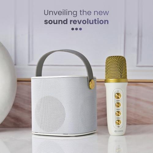 Toreto Jukebox Wireless Bluetooth Speaker 10W with Wireless Karaoke MIc IVoice Changing Feature | Deep Bass I USB I TWS I AUX I Outdoor Speaker with Carrying Strap (Pink) - Nalanda Enterprises