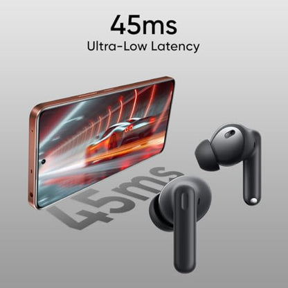 realme Buds T310 True Wireless in-Ear Earbuds with 46dB Hybrid ANC, 360° Spatial Audio, 12.4mm Dynamic Bass Driver, Upto 40Hrs Battery and Fast Charging (Vibrant Black)|B0DBGP48NW