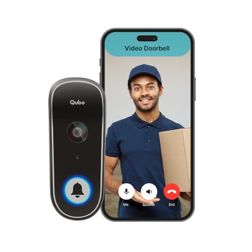 Qubo Instaview New Age Video Doorphone from Hero Group | 3MP Video Doorbell Pro 2K + Wireless Home Tab 1296p Resolution | Instant Phone & Tab Visitor Video Call | 2-Way Talk | Chime|B0D1C285WF