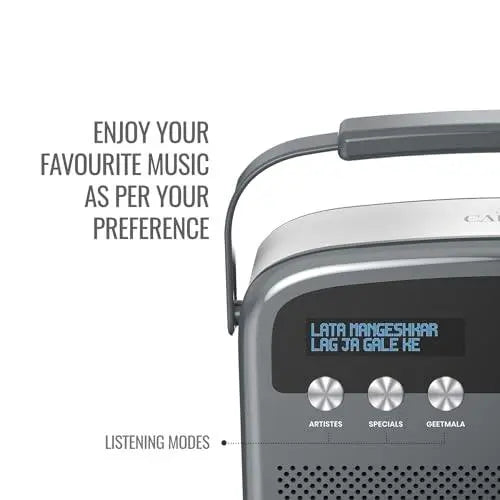 Saregama Carvaan Lite Hindi - Portable Music Player with 3000 Pre-Loaded Evergreen Songs, FM/BT/AUX (Graphite Grey) - Nalanda Enterprises
