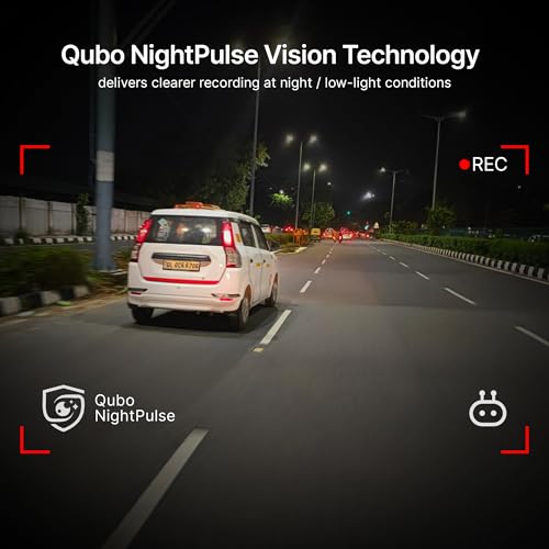 Qubo (2025 Edition) Car Dash Camera Pro 2K Resolution QHD Dash Cam from Hero Group | Made in India | USB Input | Wide Angle View | G-Sensor | Wi-Fi | Emergency Recording | Supports Up to 1 TB SD Card|B09VC969B4