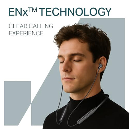 Boat Rockerz 113, 40H Battery, Dual Pair, Fast Charge, ENx Tech, Stream Ad Free Music via App Support, Magnetic Buds, Bluetooth Neckband, Wireless with Mic in Ear Earphones (Active Black)|B0F7Y54PJX